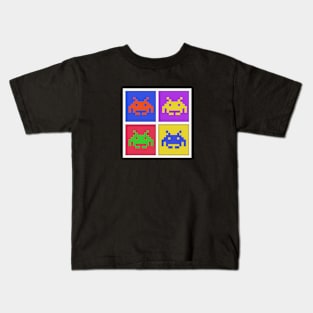 Four Space Invaders Kids T-Shirt